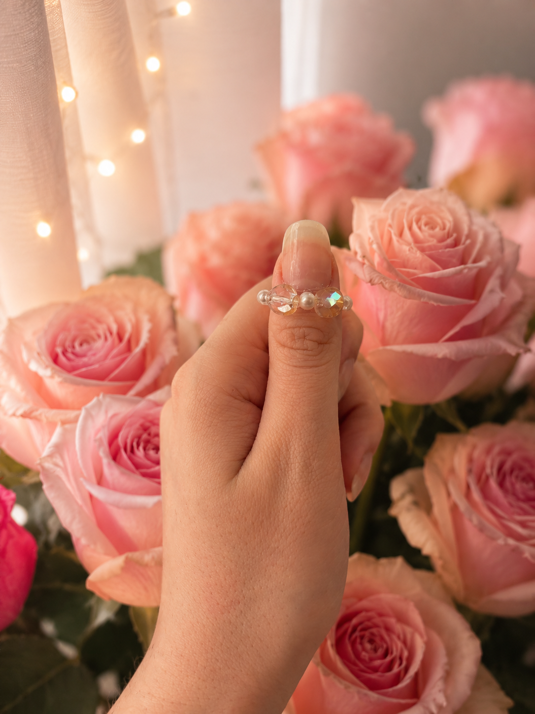 pinkish bow ring