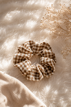 brown gingham scrunchie