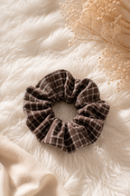 chestnut check scrunchie
