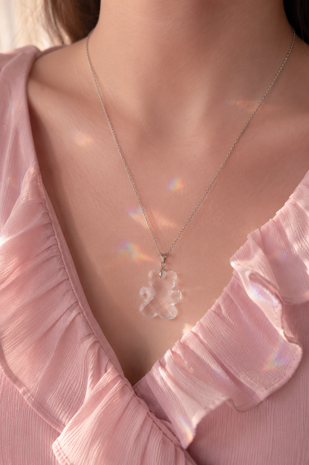 glass bear necklace