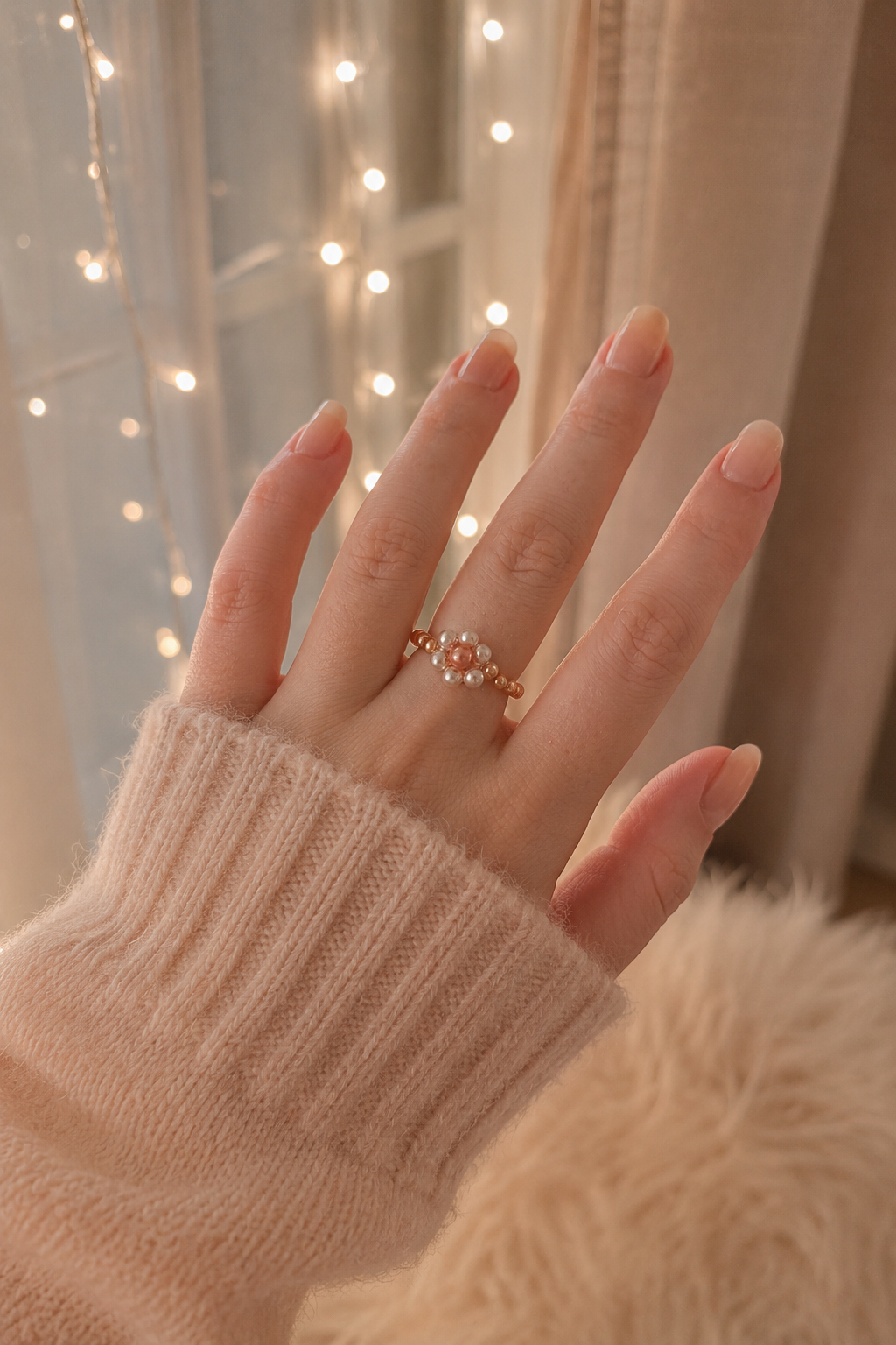 blush daisy ring