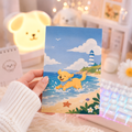 summer dog postcard