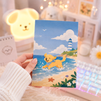 summer dog postcard