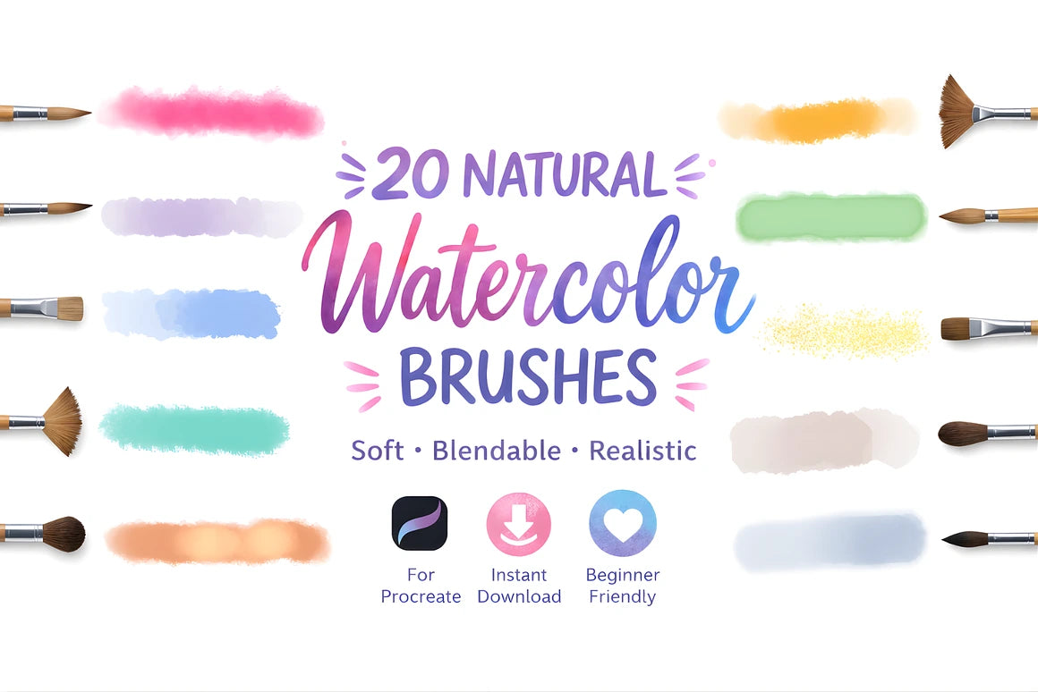 WATERCOLOR REALISTIC PROCREATE BRUSH